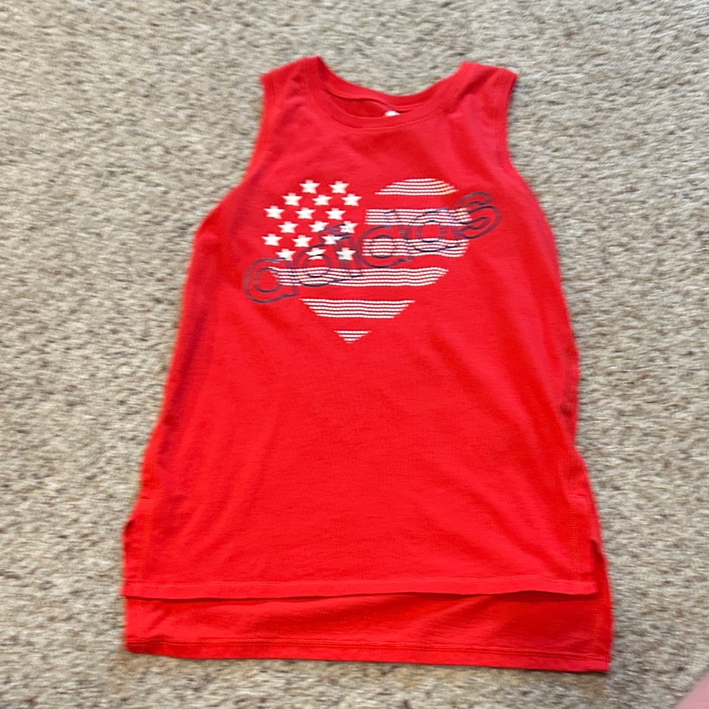 adidas Kids Red Tank Top with Heart Graphic